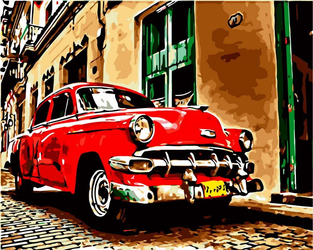 Auto na Kubie Obraz Do Malowania Po Numerach