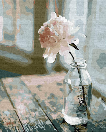 Biały kwiat w butelce Malowanie Po Numerach