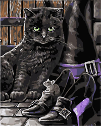 Czarny kot Obraz Do Malowania Po Numerach