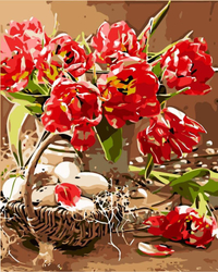 Czerwone tulipany Obraz Do Malowania Po Numerach