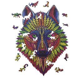 Drewniane Puzzle The Wild wolf Z Elementami Zwierząt