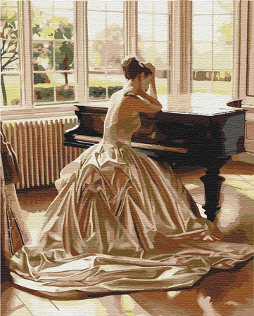Dziewczyna przy fortepianie 40x50 Malowanie Po Numerach