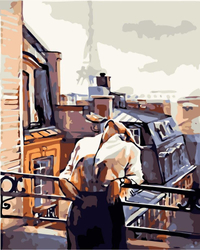 Dziewczyna w Paryżu Obraz Do Malowania Po Numerach