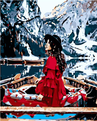 Dziewczyna w łodzi Obraz Do Malowania Po Numerach