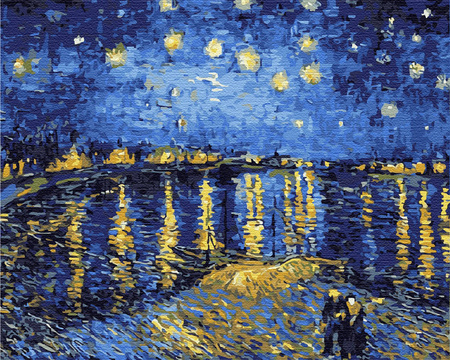 Gwiaździsta Noc nad Rodanem. Van Gogh Malowanie po numerach