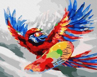 Jasna papuga Malowanie po numerach