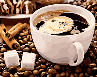 Kawa z cukrem Obraz Do Malowania Po Numerach