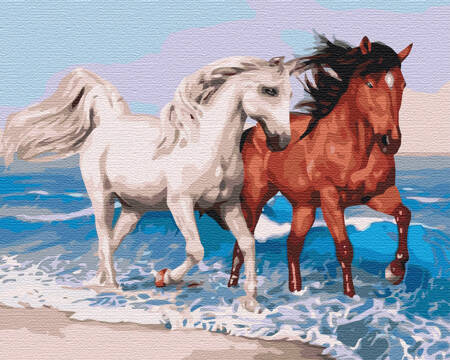 Konie na brzegu Obraz Do Malowania Po Numerach