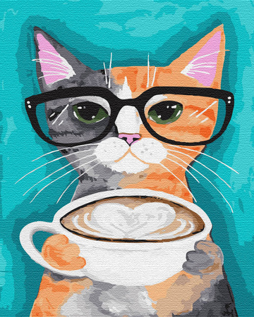 Kot i Latte Malowanie Po Numerach