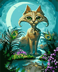 Kot w nocy Obraz Do Malowania Po Numerach