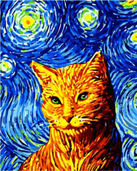 Kot w nocy Obraz Do Malowania Po Numerach