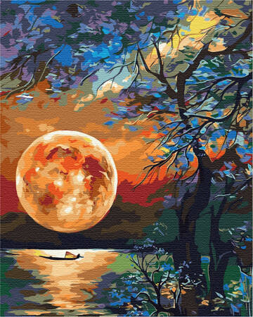 Księżyc Nad Jeziorem Obraz Do Malowania Po Numerach