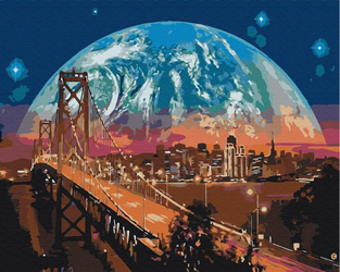 Księżyc nad San Francisco Obraz Do Malowania Po Numerach