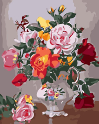 Kwiaty w wazonie Obraz Do Malowania Po Numerach