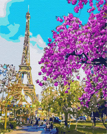 Kwitnący Paryż Malowanie po numerach