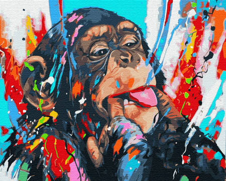 Małpa Malowanie Po Numerach