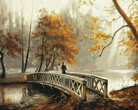 Most w jesiennym parku Malowanie Po Numerach