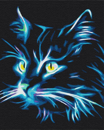Neonowy kot Obraz Do Malowania Po Numerach