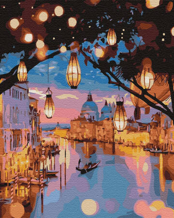 Nocne Lampki Wenecji Malowanie po numerach 40x50