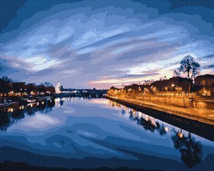 Nocny widok na rzekę Malowanie Po Numerach
