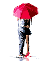 Para pod parasolem Obraz Do Malowania Po Numerach