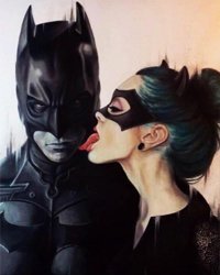 Pocałunek Batman i Kobieta-Kot Malowanie Po Numerach
