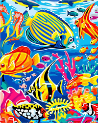 Podwodny Świat Kolorowe Ryby Obraz Do Malowania Po Numerach