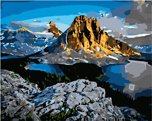 Skalna Góra Na Jeziorze Obraz Do Malowania Po Numerach