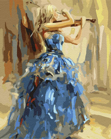 Skrzypaczka w niebieskiej sukni Malowanie Po Numerach