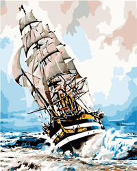 Statek na falach Obraz Do Malowania Po Numerach