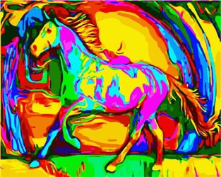 Tęczowy koń Obraz Do Malowania Po Numerach
