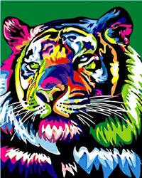Tęczowy tygrys Obraz Do Malowania Po Numerach