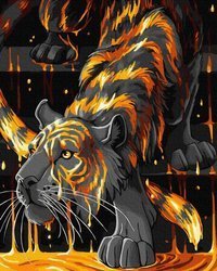 Tygrys w ogniu Malowanie po numerach