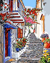 Ulice Santorini Obraz Do Malowania Po Numerach