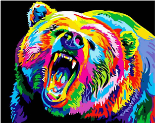 Warczący niedźwiedź Obraz Do Malowania Po Numerach