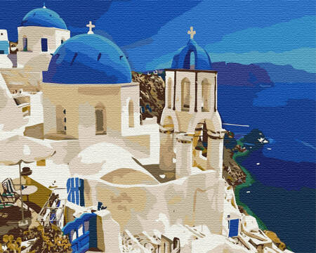 Widok na Santorini Obraz Do Malowania Po Numerach
