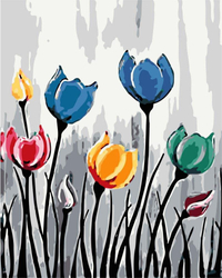 Wielokolorowe tulipany Obraz Do Malowania Po Numerach