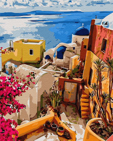 Wyspa Santorini, Grecja Malowanie Po Numerach