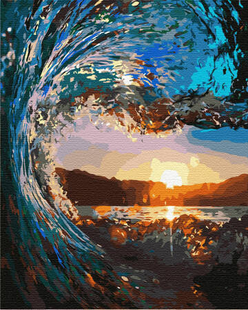 Zachód Słońca Pejzaż Morski Malowanie Po Numerach