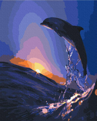 Zachód słońca delfin Obraz Do Malowania Po Numerach