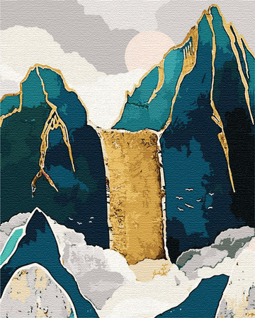Złoty Wodospad Obraz Do Malowania Po Numerach