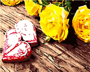 Żółte róże Obraz Do Malowania Po Numerach