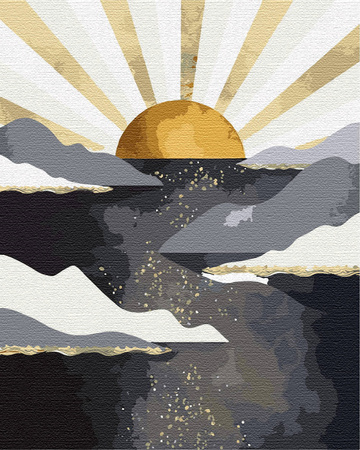 Złote Słońce Obraz Do Malowania Po Numerach