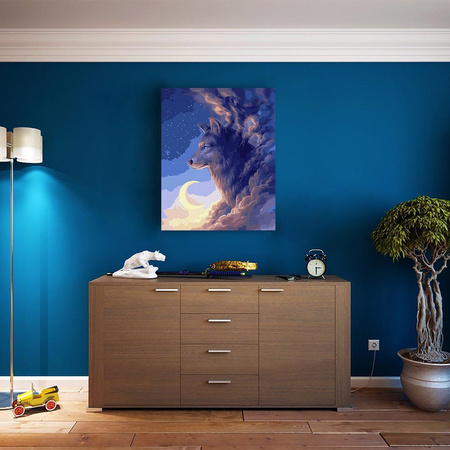 Wilk w chmurach Malowanie po numerach