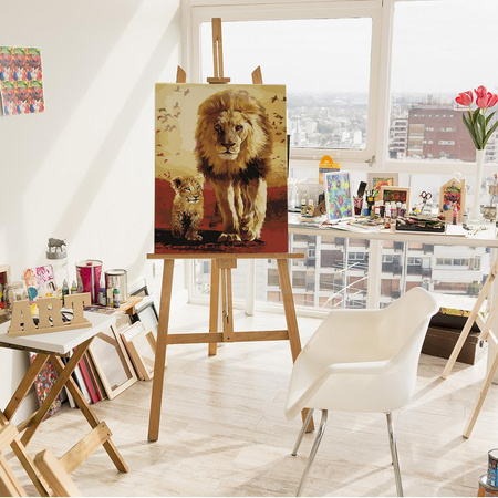 Lew z lwiątkiem Obraz Do Malowania Po Numerach