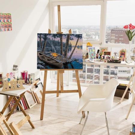 Ognisko nad rzeką Malowanie po numerach