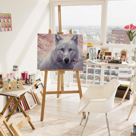 Biały wilk Malowanie po numerach 50x65 cm