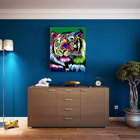 Tęczowy tygrys Obraz Do Malowania Po Numerach