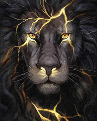 Ciemny lew Obraz Do Malowania Po Numerach