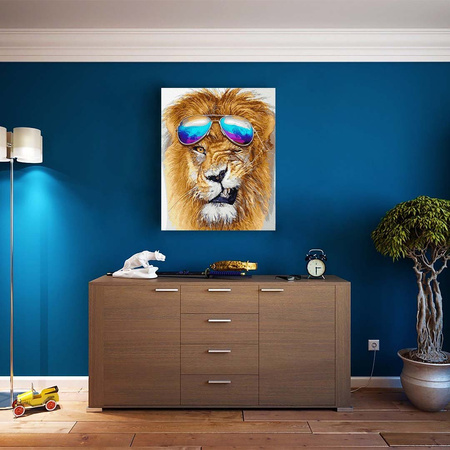 Lew w okularach Malowanie po numerach